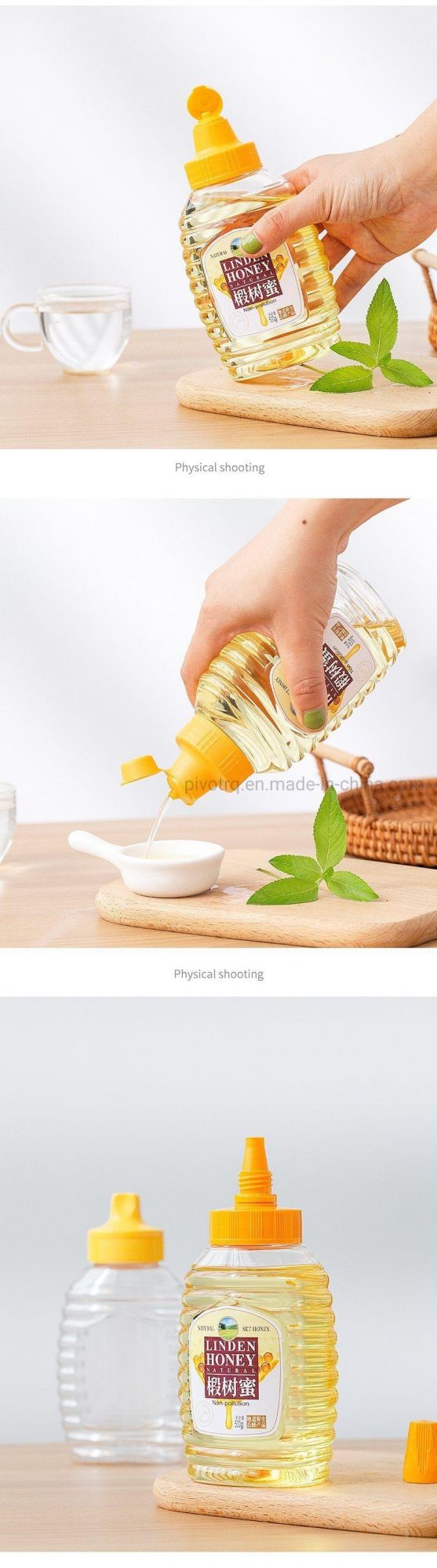 800g 570ml Pet Honey Bottle Plastic for Packing Honey Jams Syrups