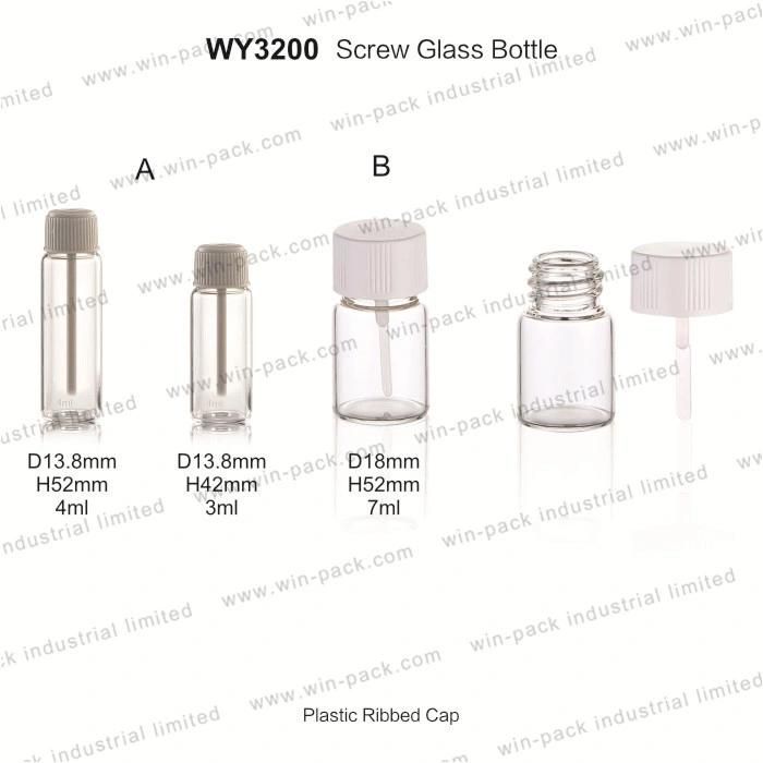 Winpack Cosmetic Clear Glass Bottle for Essential Oil Face Care Packaging 3ml 4ml 7ml