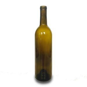 Wholesale 750ml Antique Green Wine Bottle with Cork Head