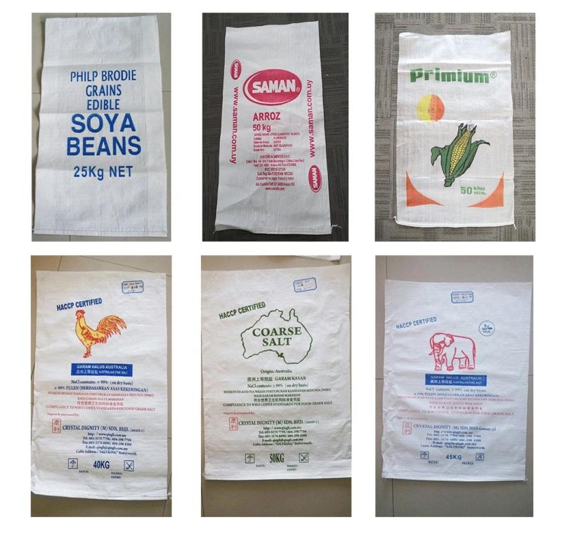 100% Virgin Polypropylene Plastic Packaging 25kg 50kg White Woven PP Poultry Feed with PE Liner