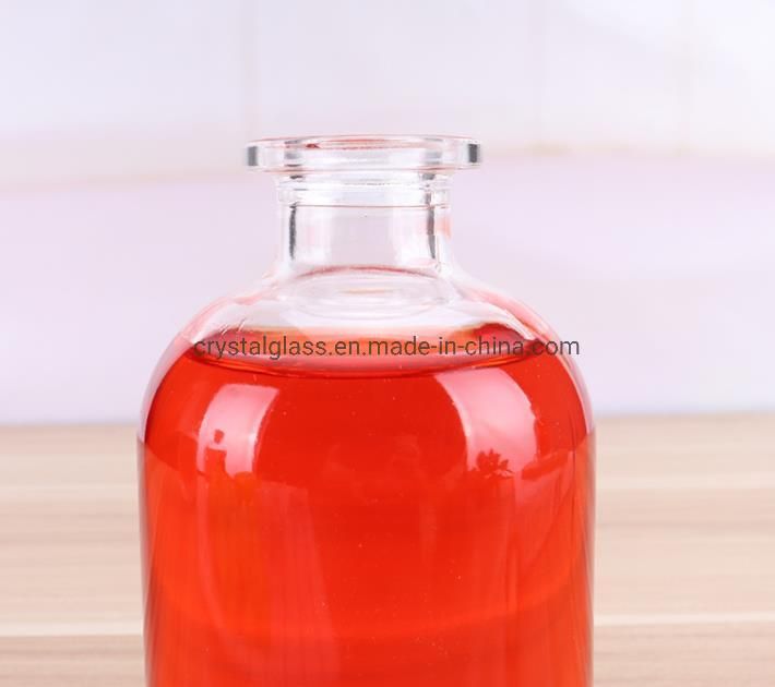 Round Style Frosted Glass Bottle for Alcohol Drinking Beverage Glass Bottle with Rubber 250ml