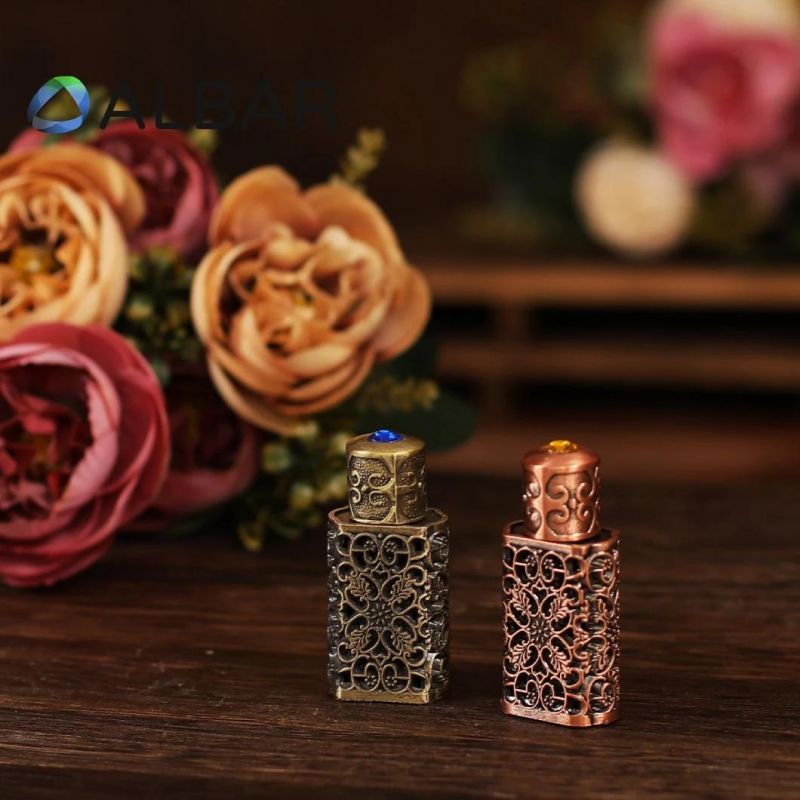 Hollow Glass Tube Attar Oud Tola Portable Perfume Bottles in Bronze Look