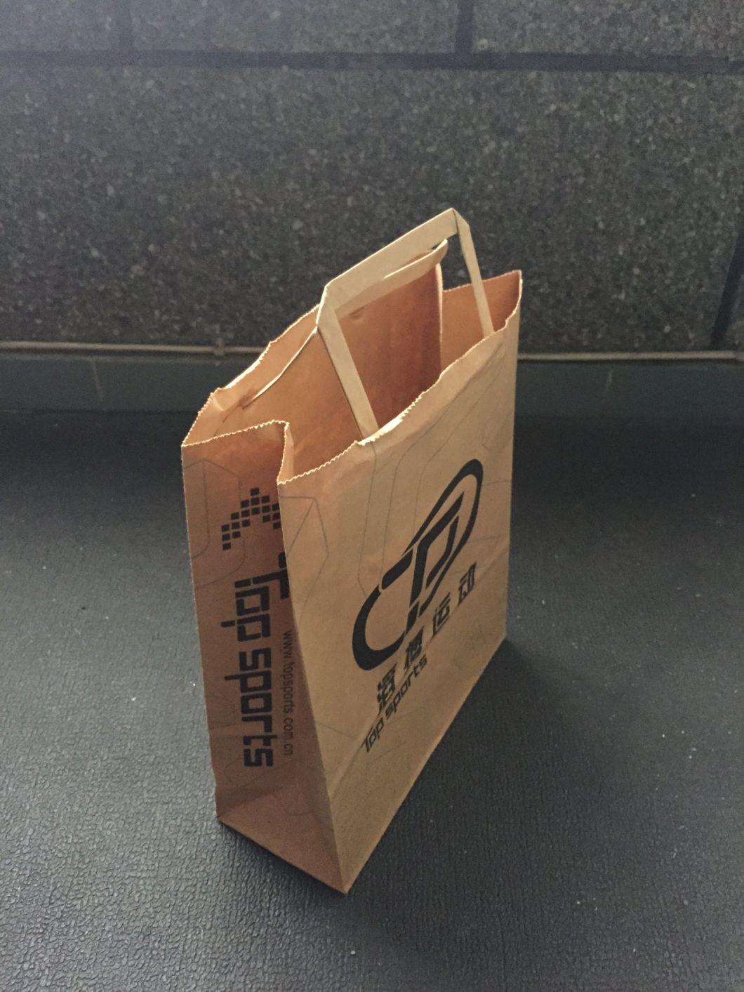 Wholesale Food Packaging Brown Kraft Paper Bag with Handle