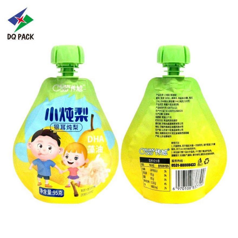 Customized Logo 8.6 Murshroom Cap Beverage Jelly Juice Packaging Spout Pouch Stand up Pouch with Spout