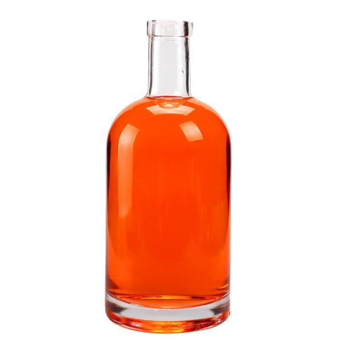 200ml 375ml 500ml 750ml 1000ml Nordic Heavy Base Glass Liquor Bottle with Cork Lid