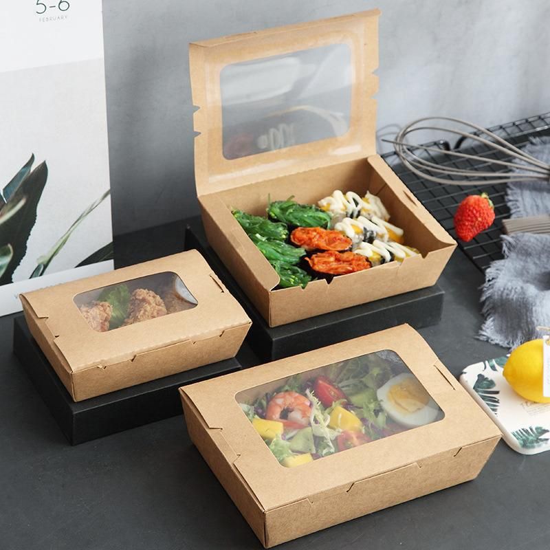 Factory Customized Disposable Fast Food Containers Takeaway Window Pet Box Restaurant Packaging