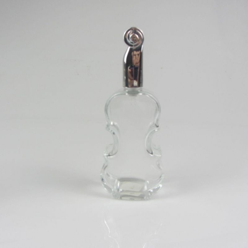 100ml Glass Perfume Bottle in Guitar Shape with Pink Cap