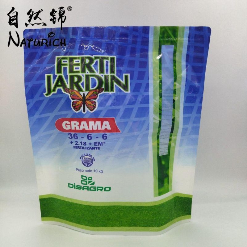 2kg Fertilizer Packing Zipper Bag Stand up Plastic Bag