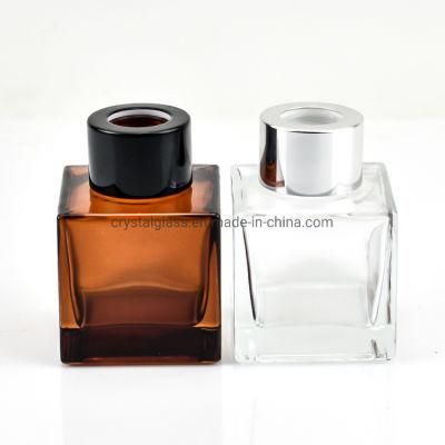 Cube Shaped 50ml Clear Glass Perfume Diffuser Bottle