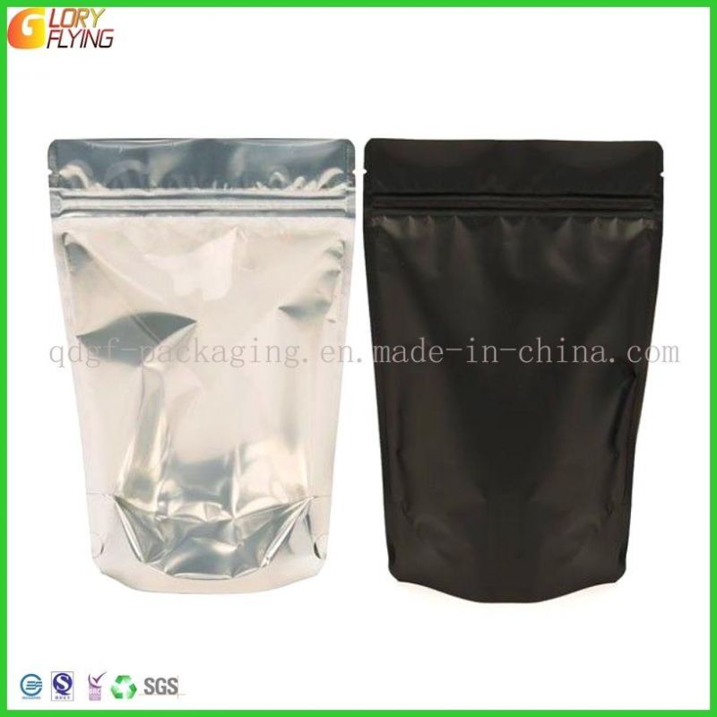 Black Matte-Finished Effect Mylar Ziplock Bag Tobacco Packaging with Al Foil