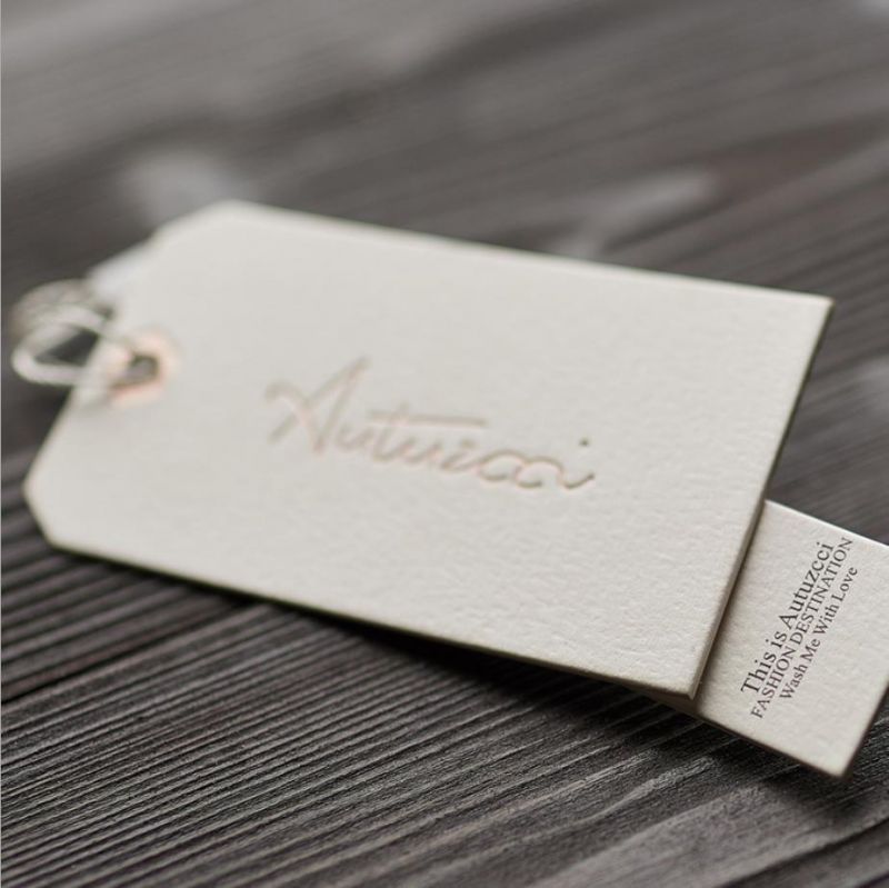 Hot Selling Ffy Thinken Paper Printing Logo Tag Eco Friendly Custom Size Label Laundry Hangtag for Cloth