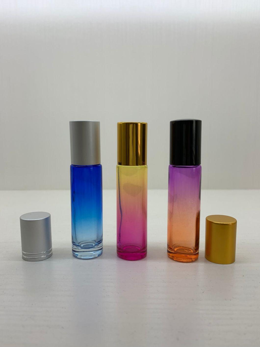 10ml Gradient Color Essential Oil Empty Perfume Bottle 10cc Roller Ball Thick Glass Roll on Durable for Travel