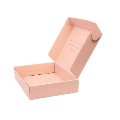 Custom Size Wholesale Pink Printing Fashion Shirt Clothes Delivery Packaging Carrugated Cardboard Paper Box for Shipping