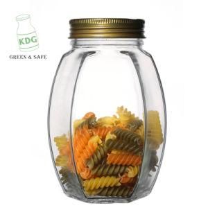 Factory Supply Hot Sale Metal Lids Transparent Empty Customize Food Storage 700ml Glass Jars Wholesale