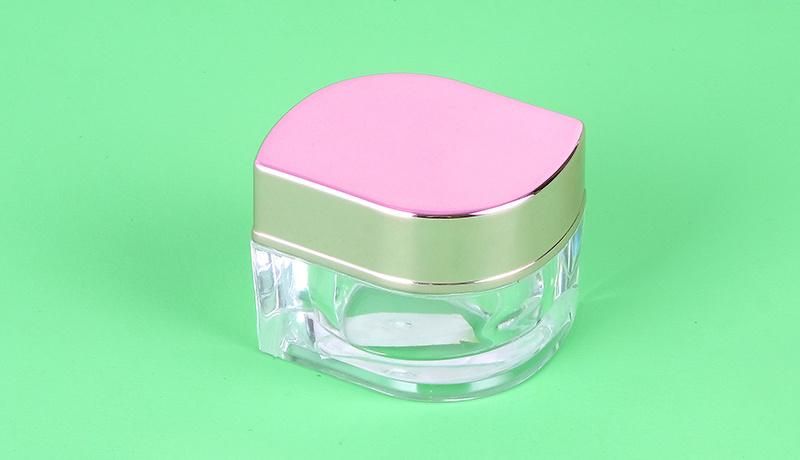 15g Latest Design Empty Plastic Cream Jar with Rose Gold Lid