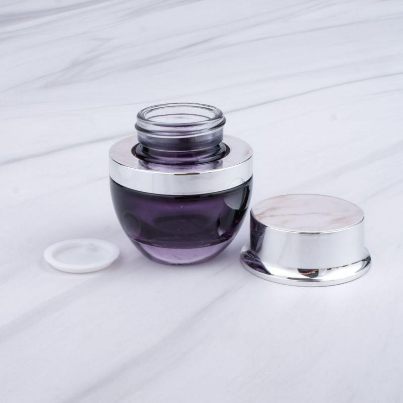 20g 30g 50g 20ml 30ml 50ml 120ml Fast Shipping Purple Black Glass Cosmetic Jars Luxury Skincare Packaging Set