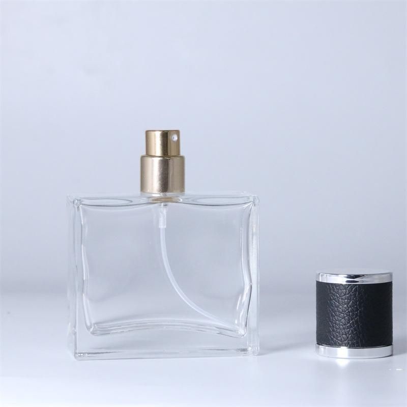 Unique Black Cap Glass Perfume Bottle with Custom Logo for Men