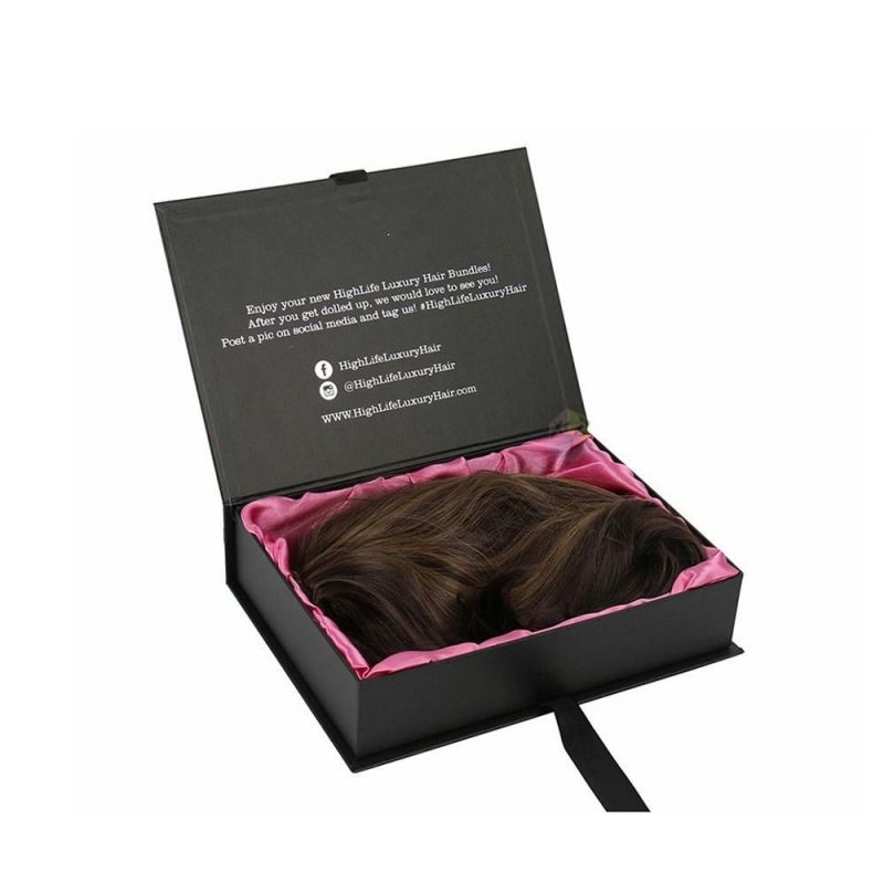 Custom Luxury Bundle Hair Extension Cardboard Packaging Box