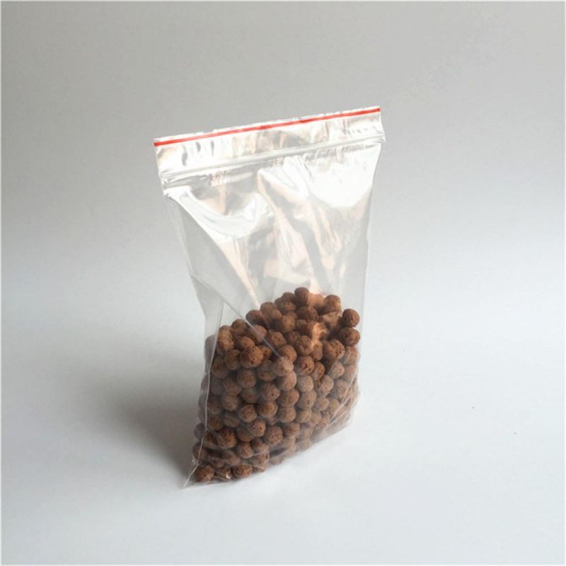 LDPE Transparent Resealable Poly Bag with Red Line on The Lip