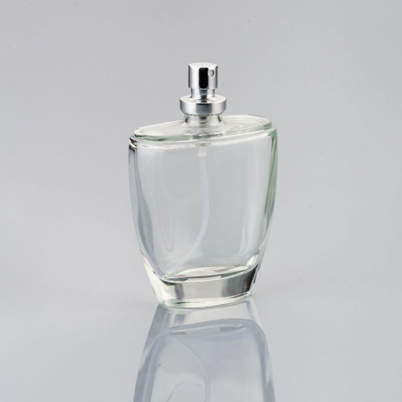 Clear Square Cologne Perfume Pump Glass Bottle for Men