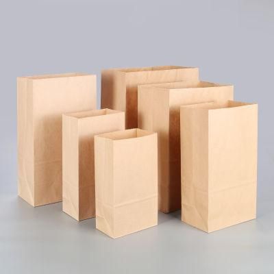 Stand up Block Square Bottom Kraft Paper Bag Custom Logo