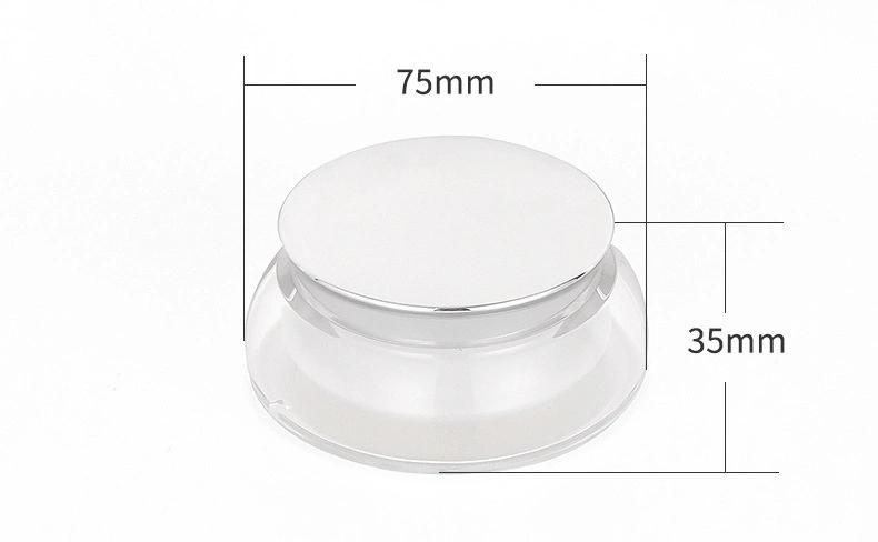 15g 30g Elegant Beautiful White Empty Acrylic Jar for Skin Care Cosmetic Container