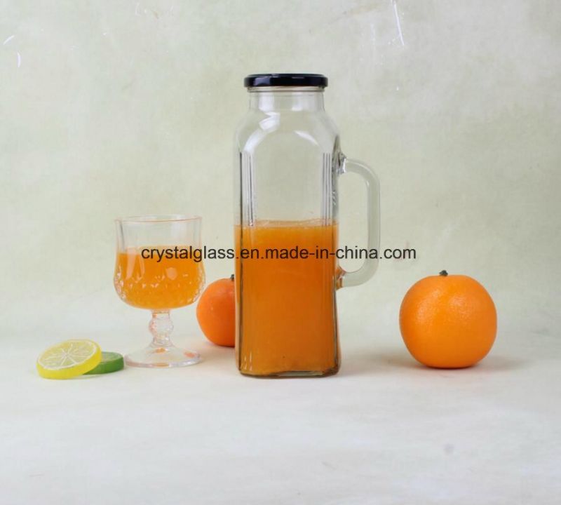 1L Water Juice Glass Milk Bottle with Plastic Cap 1000ml Water Bottle Glass