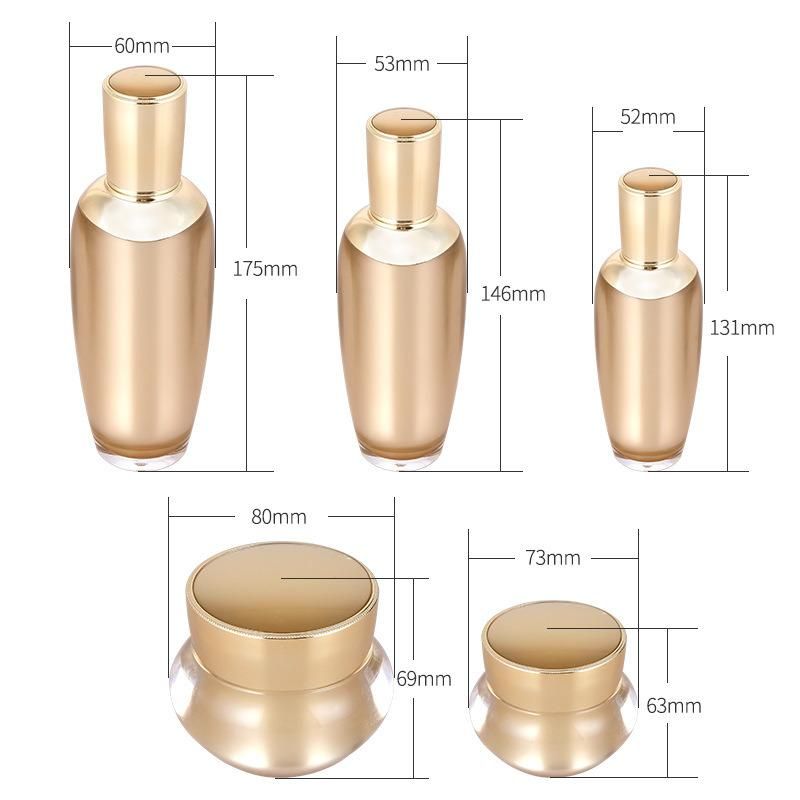 Wholesale 30ml 50ml 100ml Luxury Gold Empty Plastic Cream Lotion Bottle for Day Cream Night Cream