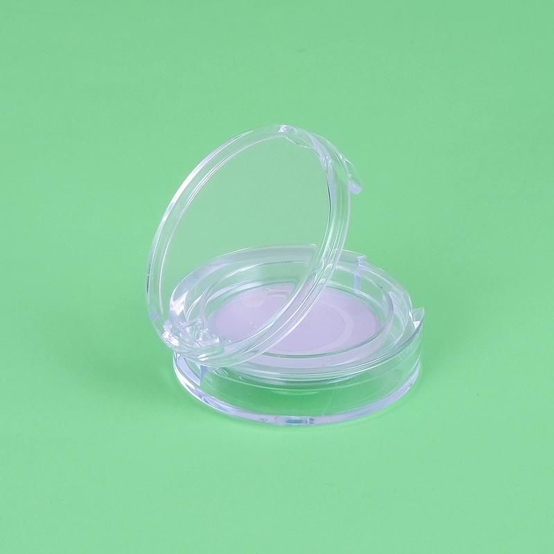 Customized Whloessale Transparent Makeup Case Cosmetic Powder Case Plastic Compact Case Foundation Case with Mirror