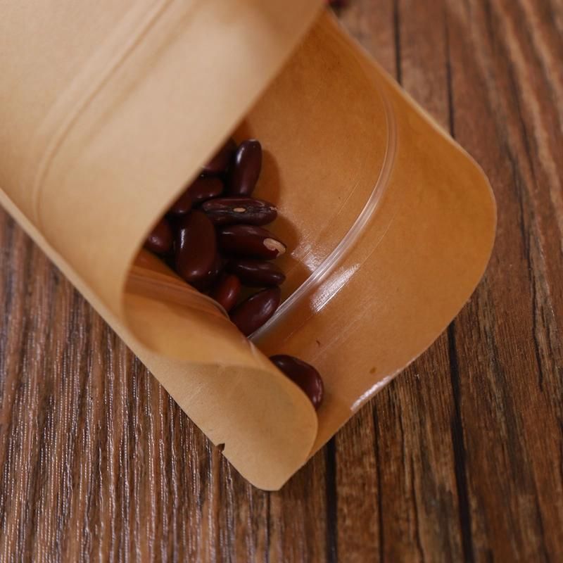 Brown Kraft Paper Bag Doypack Pouches for Tea Kraft Paper Bag