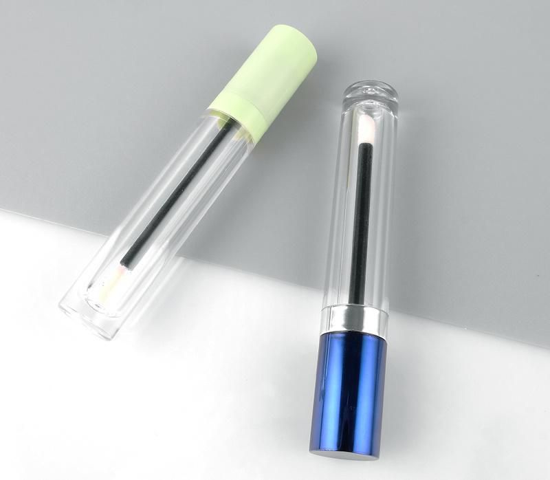 Wholesale blue Green Transparent Lip Gloss Cosmetic Tubes Round Lip Gloss Packaging Private Label Lip Tint Containers