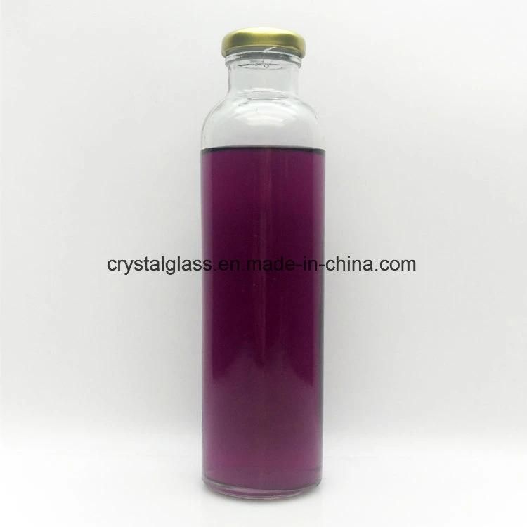 Wholesale 10oz 300ml Empty Cylindrical Glass Juice Bottle with Lug Lid