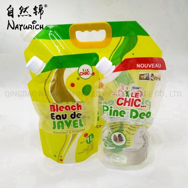 2L Surface Disinfection Packaging Spout Pouch with Handle Plastic Bag