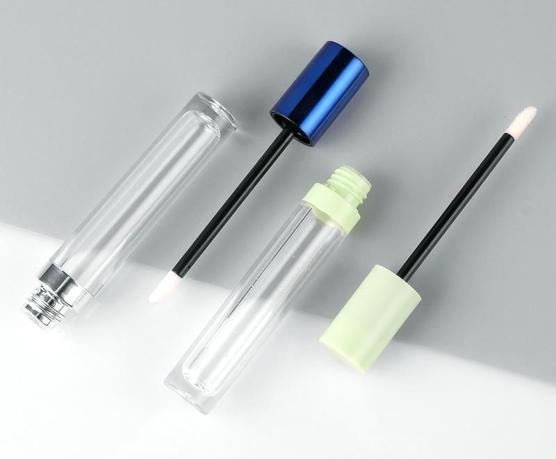 Wholesale blue Green Transparent Lip Gloss Cosmetic Tubes Round Lip Gloss Packaging Private Label Lip Tint Containers