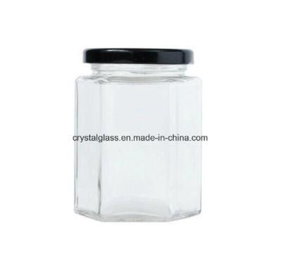 8oz Hexagonal Glass Jar for Sauce, Pasta