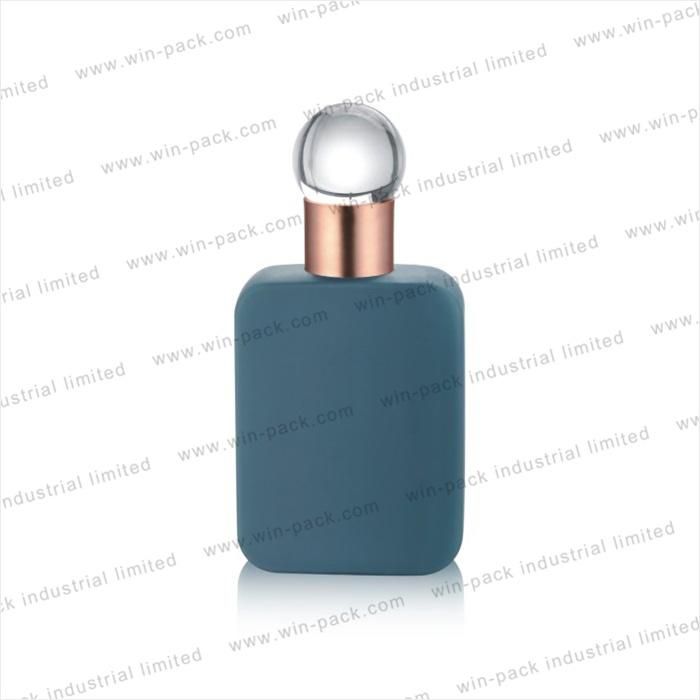 100ml Empty Square Blue Body Cosmetic Plastic Bottle for Lotion Packaging with Screw Cap