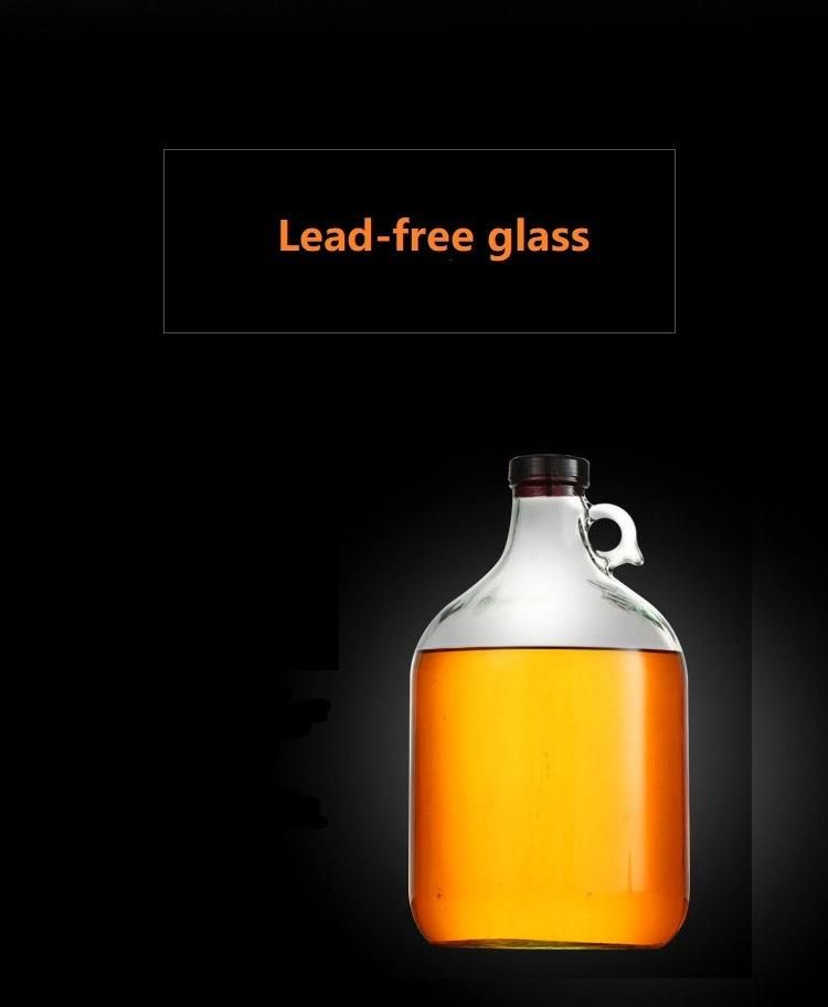 Wholesale Empty 1L 2L 3L 4L 5L Big Volume Transparent Glass Bottle Jug Liquor Bottle Vodka Glass Bottle with Handle