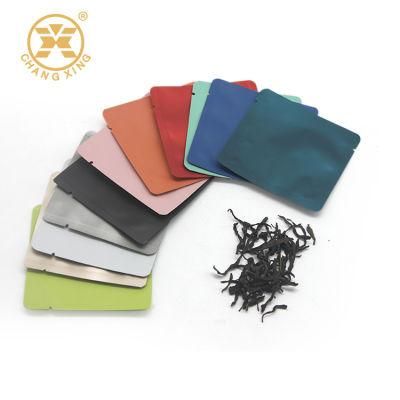 Mini Eco Friendly Aluminum Foil Square Tea Packaging Bag Tea Sachet Tea Sample Bags Heat Sealing Flat Zipper Pouches