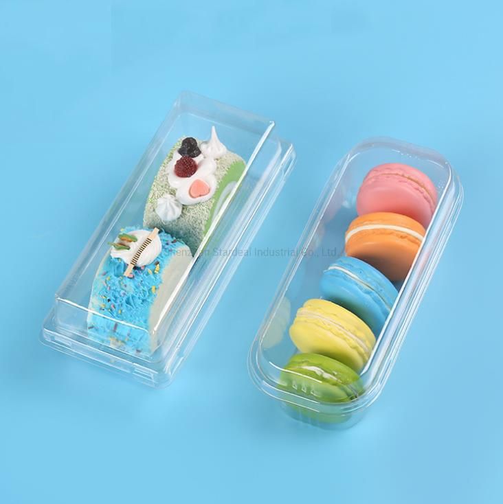 Custom Disposable Clear Plastic Packaging Rectangular Cake Box with Lid