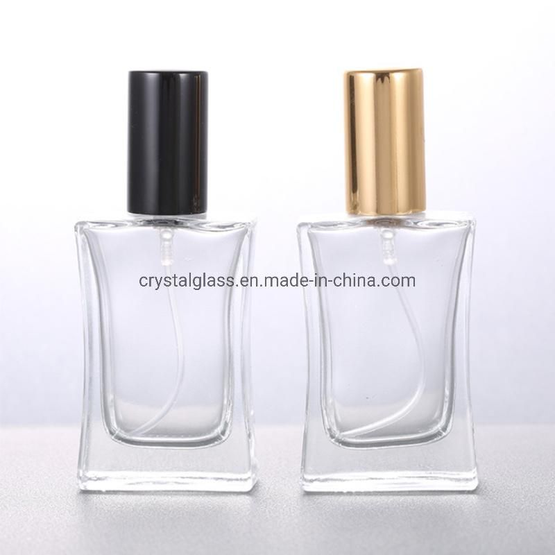 30ml Square Transparent Glass Perfume Bottle with Sprayer Factory Wholesale