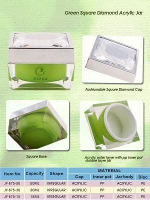 15ml 30ml 50ml Beauty Acrylic Square Cream Cosmetic Jar
