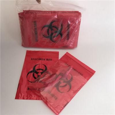 Clear Medical Biohazard Specimen Zipper Bag Disposable Specimen Retrieval Bag