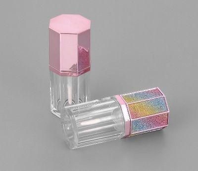 Popular Unique Lip Gloss Tubes Clear Octangle Colorful Lid Liquid Lipstick Packaging Cosmetic Liptint Container Wholesales