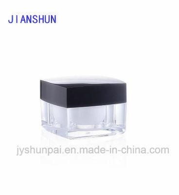 Double Wall Square Plastic Acrylic Cosmetic Jar