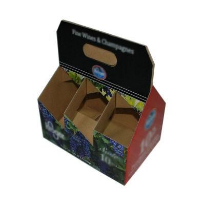 Matt Lamination Custom Logo Paper Six Bottles Pack Wine Use Boxes with Handle