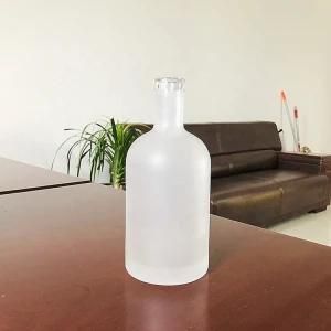 700ml China Factory Designed White Frosted Alcohol Glass Bottle for Sale