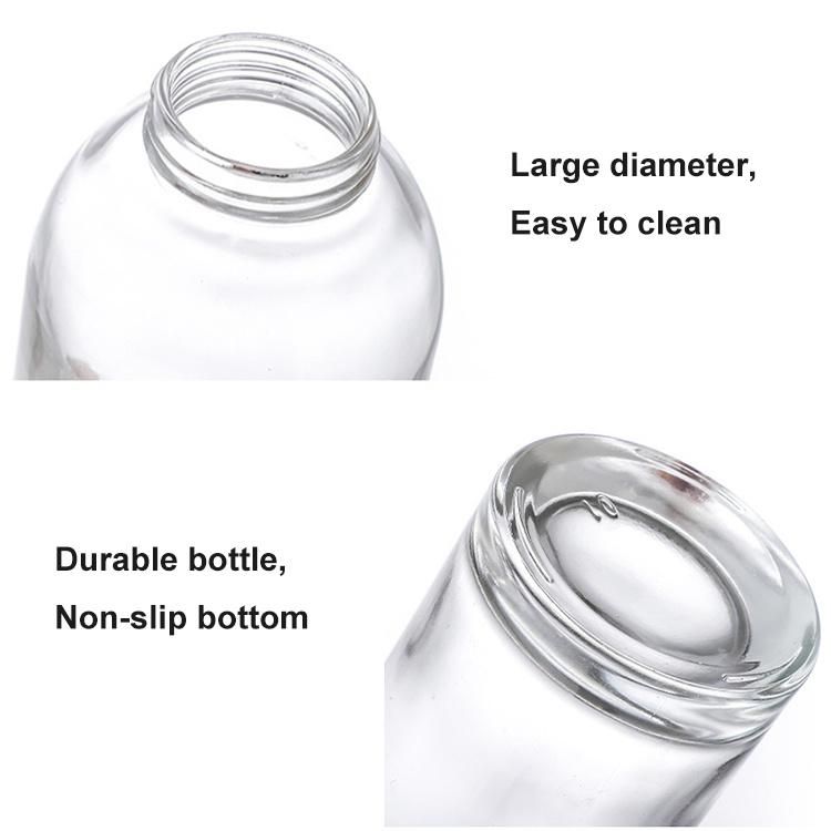 Custom Clear Frosted 250ml 375ml Glass Liquid Foam Soap Dispenser Pump Bottle for Hand Wash Hand Sanitizer with Lock Pump