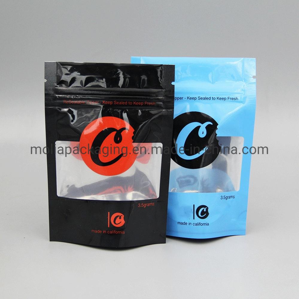 Aluminum Foil Zip-Lock Bags Stand up Pouch with Strip Window Laminated Foil Doypack Coffee Tea Packaging Bags with Zipper