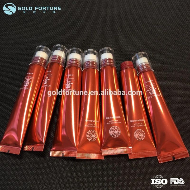 20ml Red Massage Cream Refillable Tube with Stainless Roller Ball