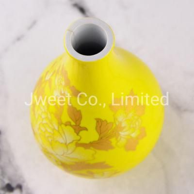 Custom Yellow 500ml Sake Oval Shape Ceramic Bottle